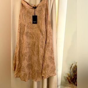 Tan and gold midi skirt, unworn with tags